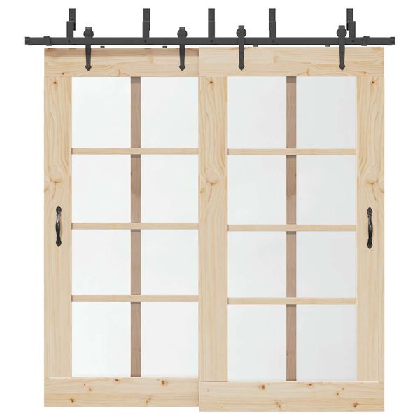 vidaXL Pribor za klizna vrata 213,5 cm čelični crni