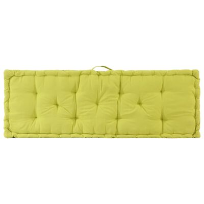 vidaXL Paletni podni jastuk pamučni 120 x 40 x 7 cm zeleni