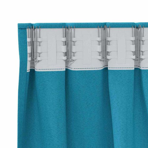 vidaXL Zavjese za blackout s prstenovima 2 pcs Tirkizna 140 x 140 cm