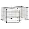 vidaXL Kavez za ljubimce s 8 panela i vratima crni 70x35x35 cm čelični
