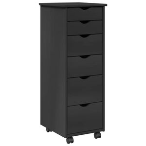vidaXL Mobilni ormar 34 x 39 x 93,5 cm Čvrsto borovo drvo Siva
