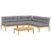 vidaXL 4-dijelni set vrtnih sofa od paleta s jastucima od drva bagrema