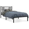 vidaXL Metalni okvir za krevet s uzglavljem crni 100x190 cm