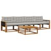 vidaXL Set vanjskih sofa s jastukom 5 pcs Prirodna i svjetlosiva