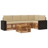 vidaXL Set vanjskih sofa 6 kom. Prirodna i bež Poliester
