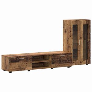vidaXL Set TV komoda s ladicama FLORIN Staro drvo Konstruirano drvo