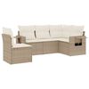 vidaXL 5-dijelni vrtni set sofa s jastucima bež od poliratana