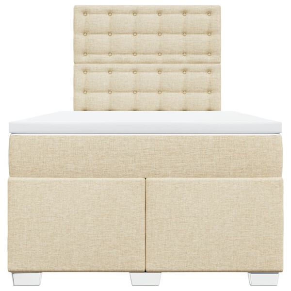 vidaXL Krevet s oprugama i madracem krem 120 x 200 cm od tkanine