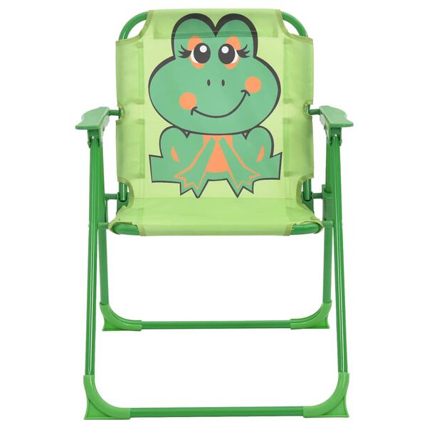 vidaXL 3-dijelni dječji vrtni vistro set sa suncobranom zeleni