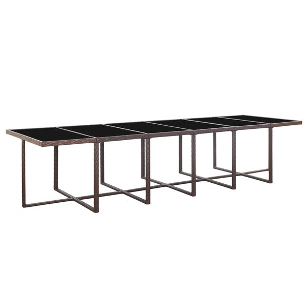 vidaXL 17-dijelni vrtni blagovaonski set od poliratana smeđi