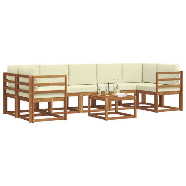 vidaXL Set vanjskih sofa s jastukom 8 pcs Prirodna i krem