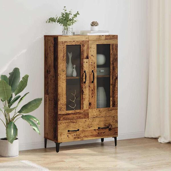vidaXL Highboard Staro drvo 70 x 31 x 115 cm Obrađeno drvo i čelik
