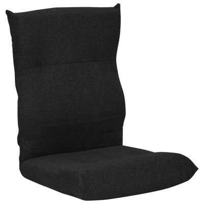 vidaXL Sklopiva podna stolica od tkanine crna