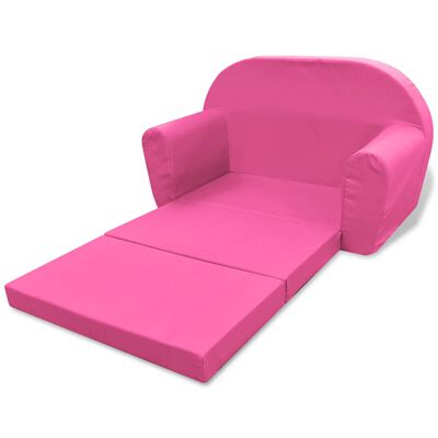 vidaXL Dječja Fotelja na razvlačenje Ležaj Ružičasti