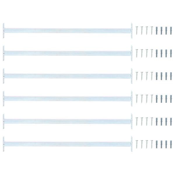 vidaXL Podesiva sigurnosna &scaron;ipka za prozore 6 pcs Srebrno Čelik