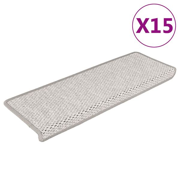 vidaXL Samoljepljivi otirači za stube 15 kom 65x21x4 cm boja platine