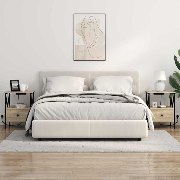 vidaXL Noćni ormar s ladicama 2 pcs Sonoma hrast 41,5 x 40,5 x 55 cm