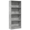vidaXL Regal za knjige boja betona 60x24x143 cm konstruirano drvo