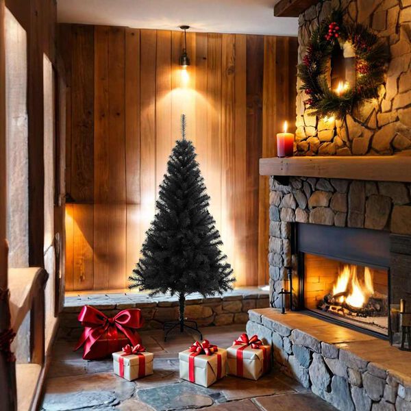 vidaXL Umjetno božićno drvce sa stalkom crno 150 cm PVC