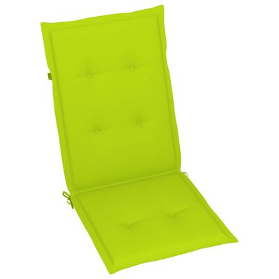 vidaXL Vrtne stolice s jarko zelenim jastucima 2 kom masivna tikovina