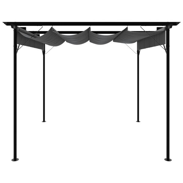 vidaXL Pergola s pomičnim krovom antracit 3 x 3 m čelična 180 g/m²