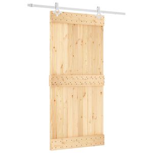vidaXL Klizna vrata 95 x 210 cm Čvrsta borovina (neobrađena)