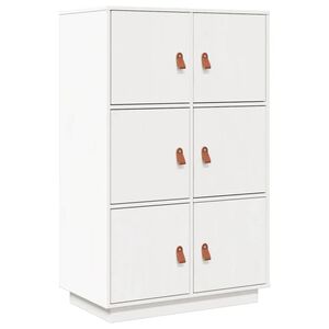 vidaXL Visoka komoda bijela 67 x 40 x 108,5 cm od masivne borovine