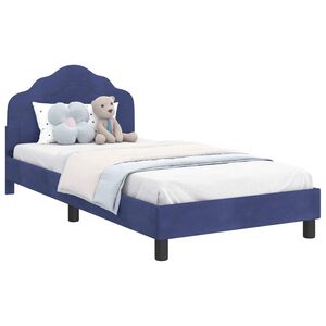 vidaXL Krevet za djecu s uzglavljem Policijska plava 90 x 200 cm