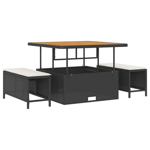 vidaXL Sjedeća garnitura za vrt Crna i Krema 100 x 100 x 71 cm