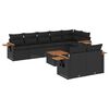 vidaXL 9-dijelni set vrtnih sofa s jastucima crni od poliratana