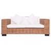 vidaXL 2-dijelni set sofa od prirodnog ratana s jastucima