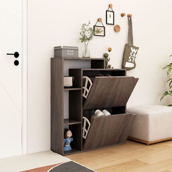 vidaXL Ormarić za cipele boja sivog hrasta 79,5x24x90,5 cm od iverice