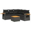 vidaXL 6-dijelni set vrtnih sofa s jastucima crni od poliratana