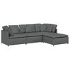 vidaXL Modularna sofa s podnožjem i jastucima, tkanina, tamno siva
