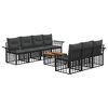 vidaXL Set vanjskih sofa 8 kom. Crna i tamno siva 55 x 55 x 37 cm