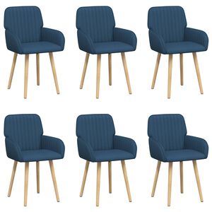 vidaXL Trpezarijske stolice 6 pcs Tkanina Plava 56,5 x 50 x 87,5 cm