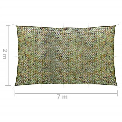 vidaXL Kamuflažna mreža s torbom za pohranu 2 x 7 m zelena