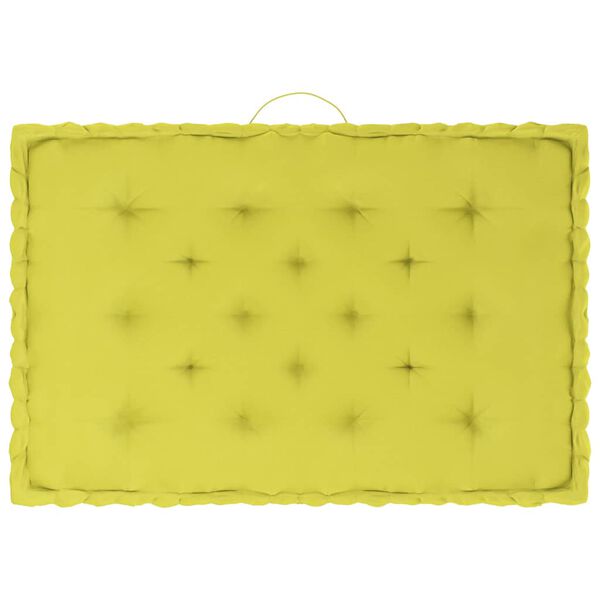 vidaXL Paletni podni jastuci 7 kom zelena boja jabuke pamučni