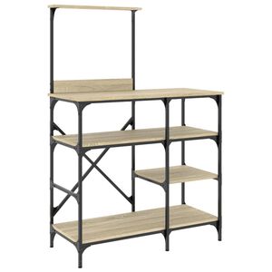 vidaXL Pekarski stalak boje hrasta 90 x 40 x 132 cm od drva i metala