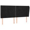 vidaXL Uzglavlje s u&scaron;ima crno 203x23x118/128 cm bar&scaron;unasto