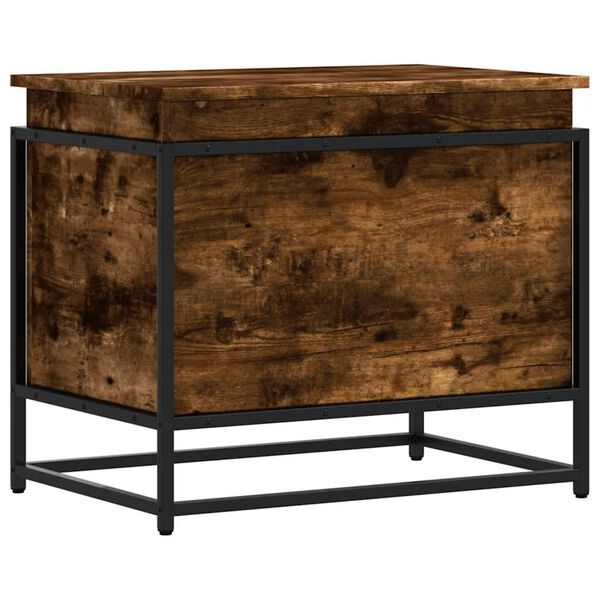 vidaXL Kutija za pohranu s poklopcem dimljeni hrast 60x40x51,5 cm