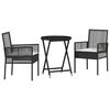 vidaXL Bistro set za vrt 3 pcs Crna poliratan