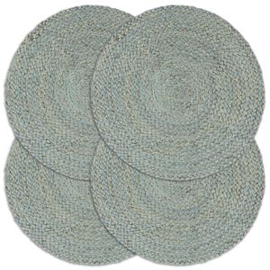 vidaXL Podmetači 4 kom obični/maslinasti 38 cm okrugli od jute