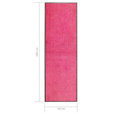 vidaXL Otirač perivi ružičasti 60 x 180 cm