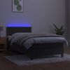 vidaXL Krevet box spring s madracem LED tamnosivi 90x200 cm bar&scaron;un