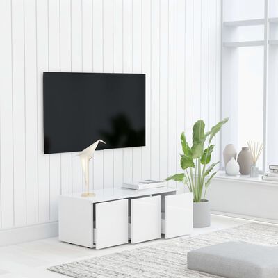 vidaXL TV ormarić visoki sjaj bijeli 80 x 34 x 30 cm od iverice