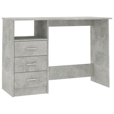 vidaXL Radni stol s ladicama siva boja betona 110 x 50 x 76 cm iverica