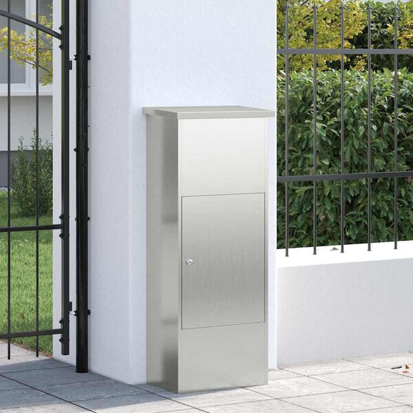 vidaXL Sandučić za pakete Crna 44.5 x 29 x 110.5 cm Pocinčani čelik