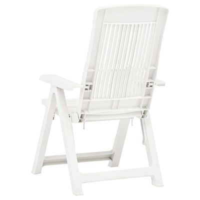 vidaXL Vrtne nagibne stolice 2 kom plastične bijele