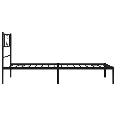 vidaXL Metalni okvir za krevet s uzglavljem crni 75x190 cm
